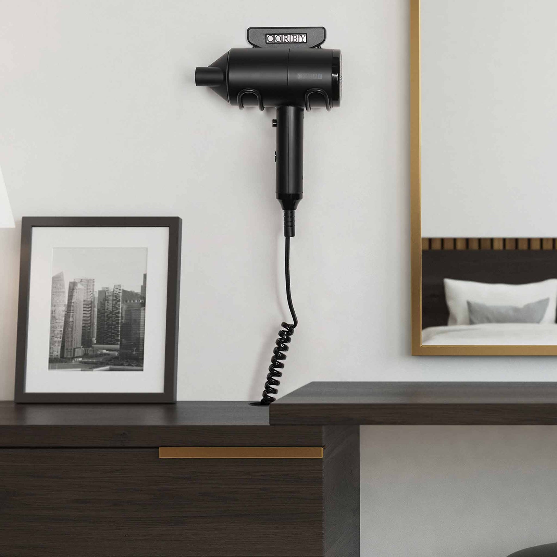Corby Stratus hairdryer wall mounted