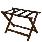 Corby of Windsor York luggage rack in dark wood with black fabric straps