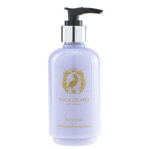 Duck Island Paradise hand cream in 250ml pump dispenser bottle