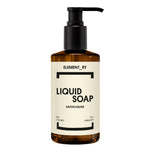 Element_RY Liquid Soap in an amber bottle with a black pump dispenser and a cream-colored label.