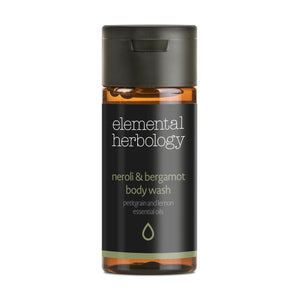 Elemental Herbology neroli and bergamot body wash in miniature 40ml bottle