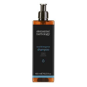 Elemental Herbology neroli and bergamot shampoo in 480ml pump dispenser bottle