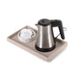 Bentley Etna rectangular welcome tray in natural leather with kettle and condiment tray