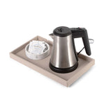 Bentley Etna rectangular welcome tray in natural leather with kettle and condiment tray