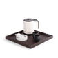 Bentley Fuji kettle tray in brown leather with condiment tray