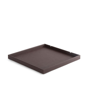 Bentley Fuji square welcome tray in brown leather