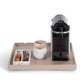 Bentley Fuji welcome tray in natural leather with coffee machine and condiment tray