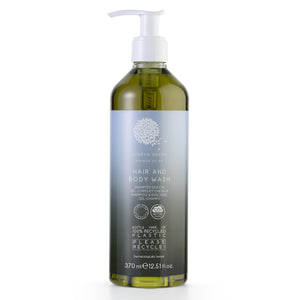 Geneva Green hair and body wash in 370ml refillable pump dispenser