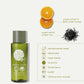 Geneva Green shampoo bottle with botanical ingredients and product features on a white background