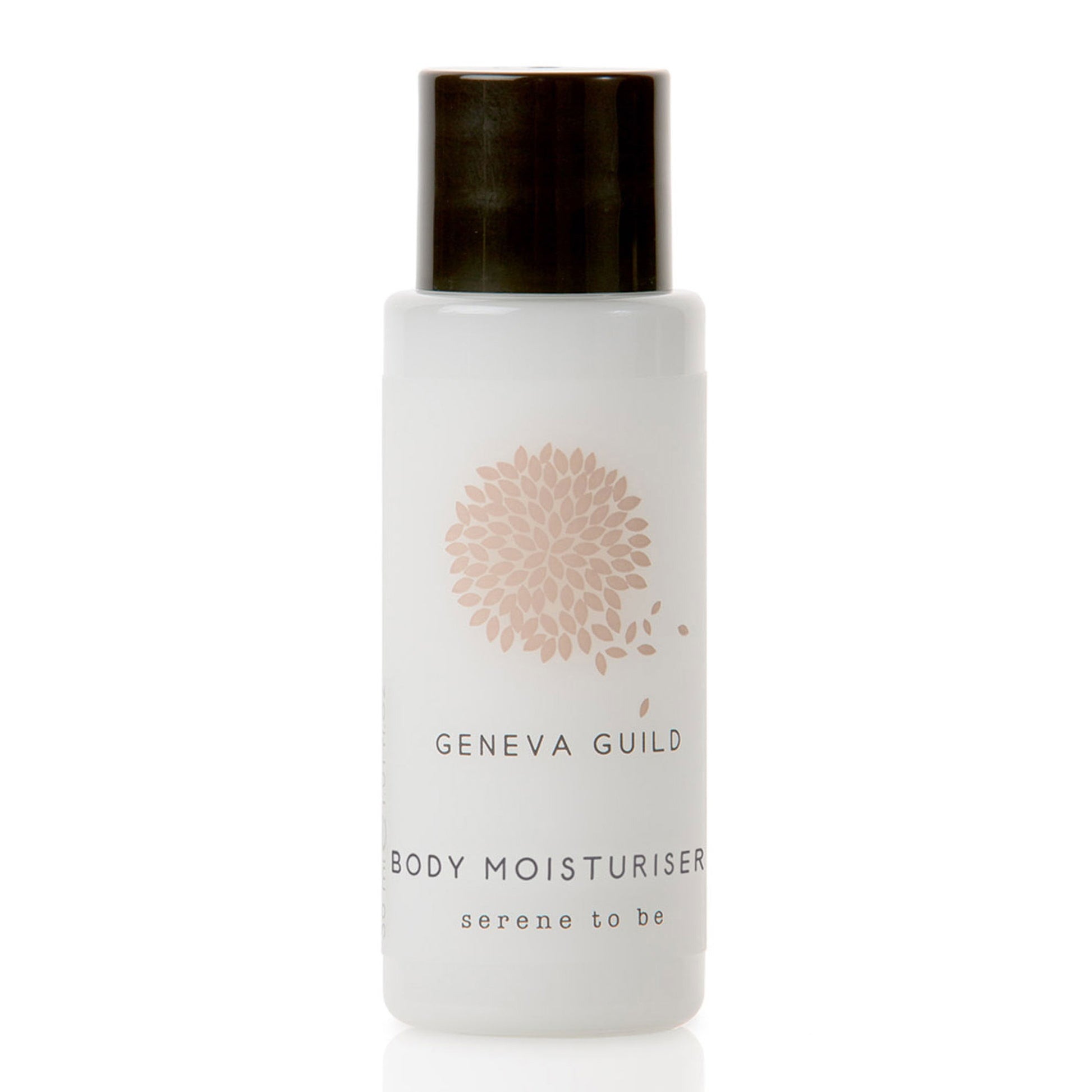 Geneva Guild body moisturiser in miniature 30ml bottle