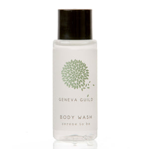 Geneva Guild body wash in miniature 30ml bottle