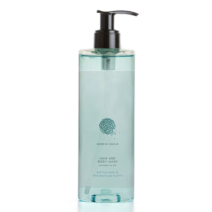 Geneva Guild hair and body wash in 380ml refillable pump dispenser