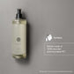 Geneva Guild shampoo 380ml refillable pump bottle wall-mounted, with infographic highlighting 100% recycled and recyclable PET plastic