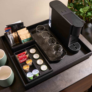 Corby Highland Large Hospitality Tray - Black Leatherette