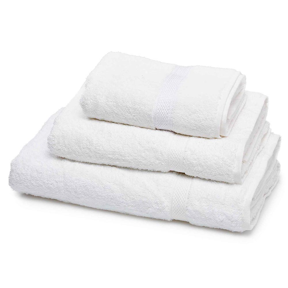 Hotel towels collection featuring luxurious white towels