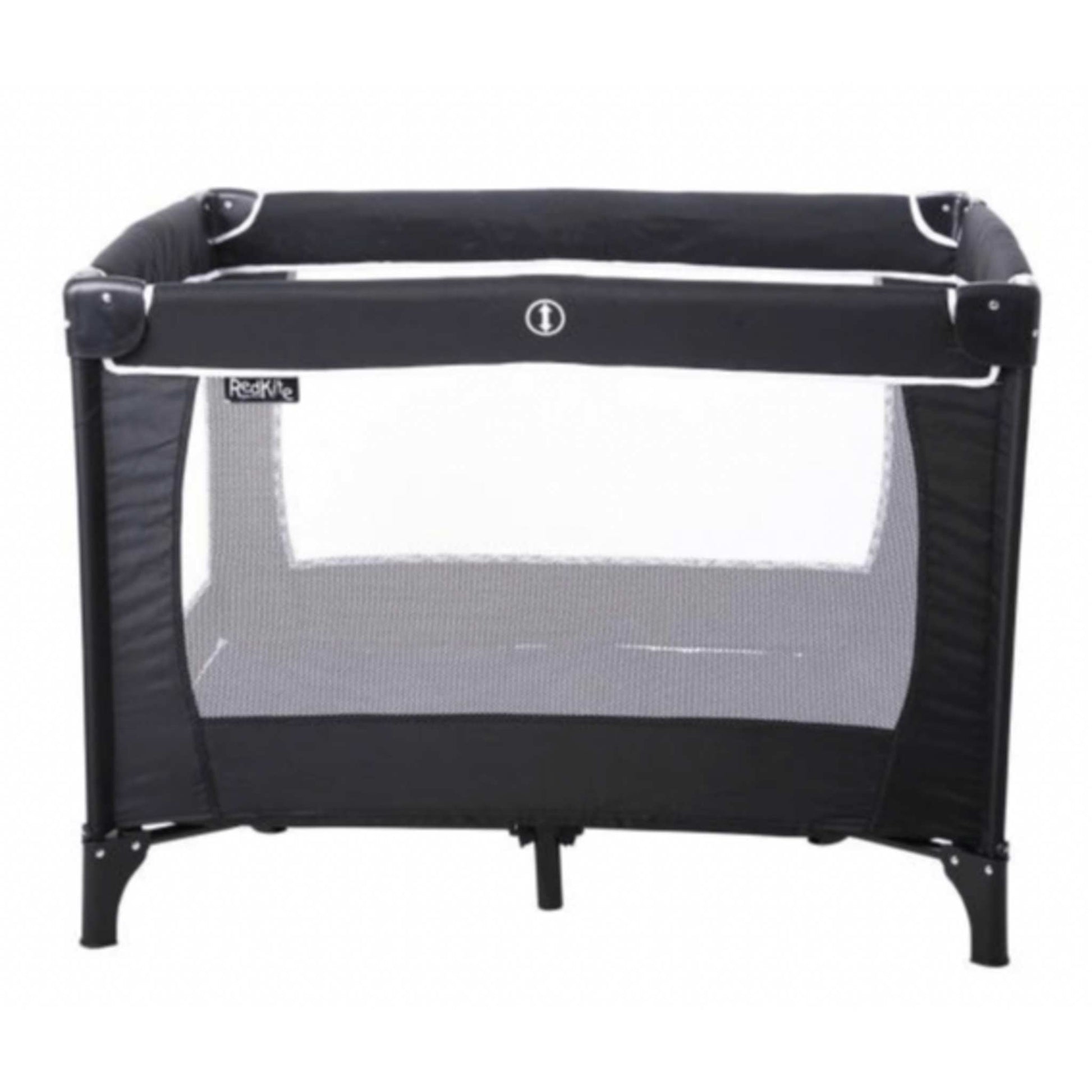 Compact travel cot in black