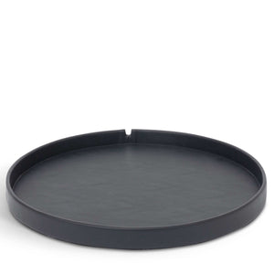 Bentley Maroa PU Leather Round Welcome Tray, Black (Case of 6)