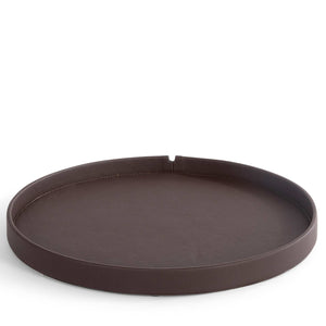 Bentley Maroa PU Leather Round Welcome Tray, Brown (Case of 15)