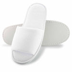 Open toe terry towelling hotel slippers