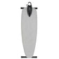 Corby Oxford Premium Ironing Centre folded flat in light grey with 2000W steam iron and integrated hanger hook for hotel storage