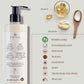 Prijia hand and body moisturizer with ingredients displayed on a light gray background