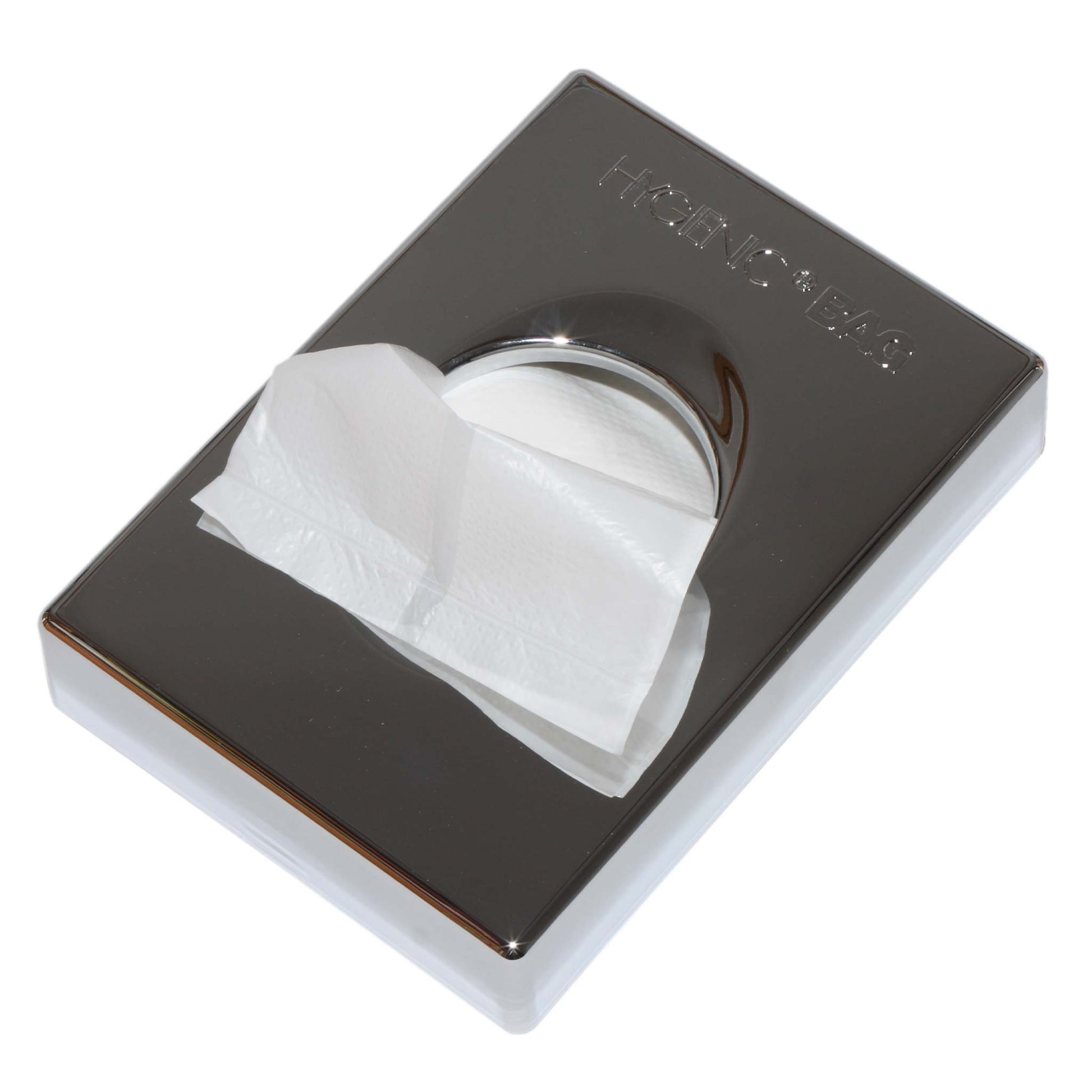 Sanitary bag dispenser in chrome