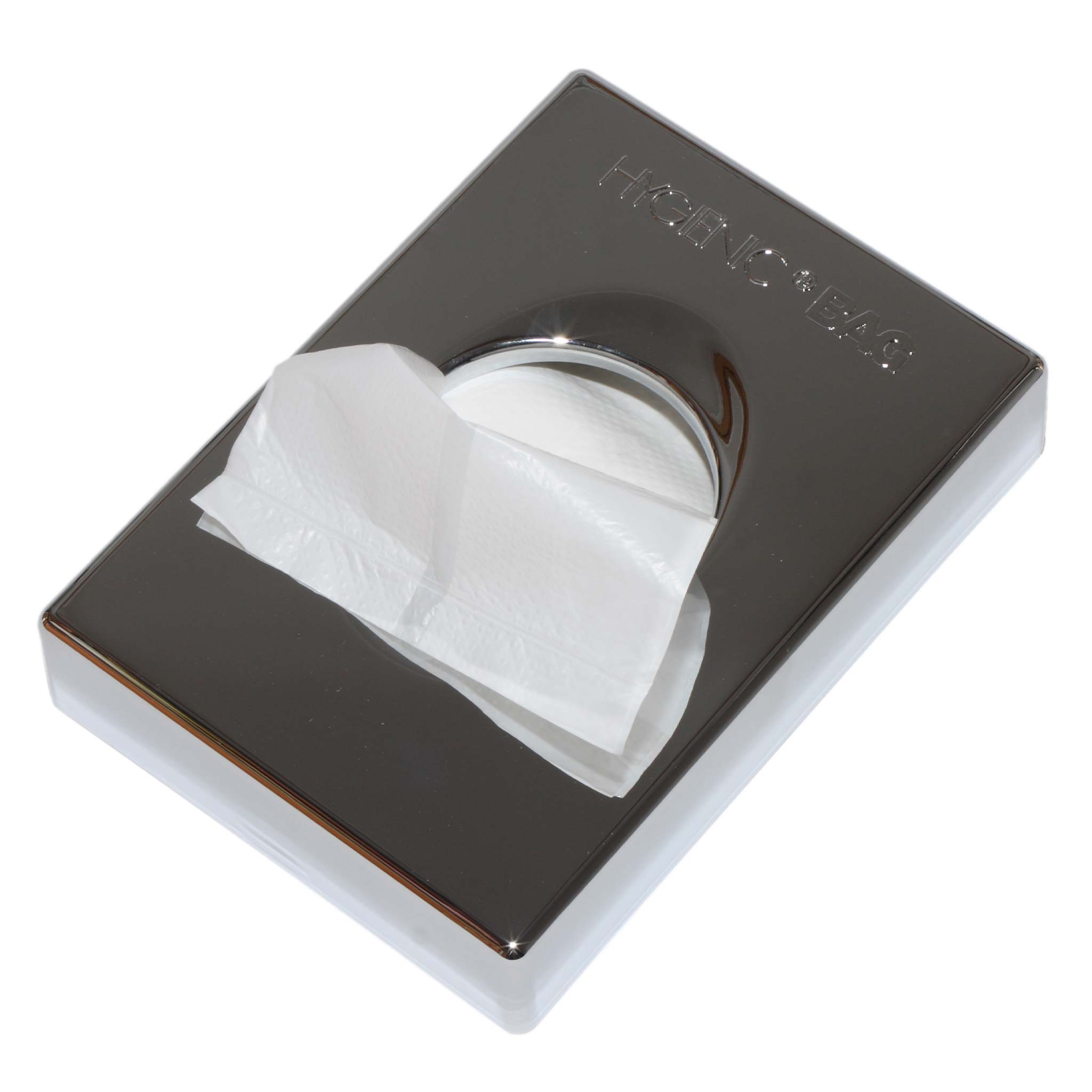 Sanitary bag dispenser in chrome