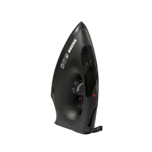 Vertically standing dark grey dry iron