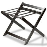 Bentley Sienna black wooden luggage rack with back rest