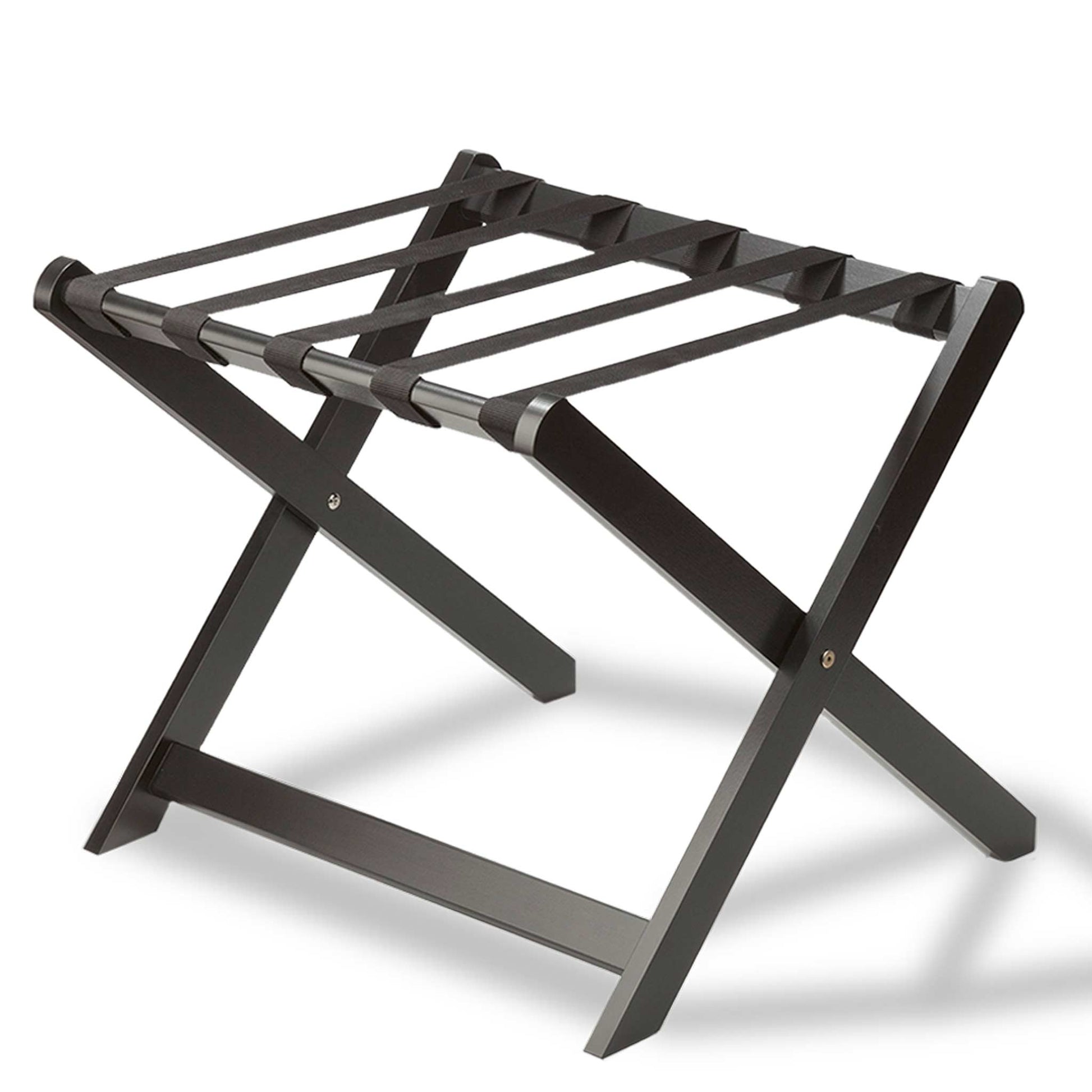 Bentley Sienna wooden luggage rack in black