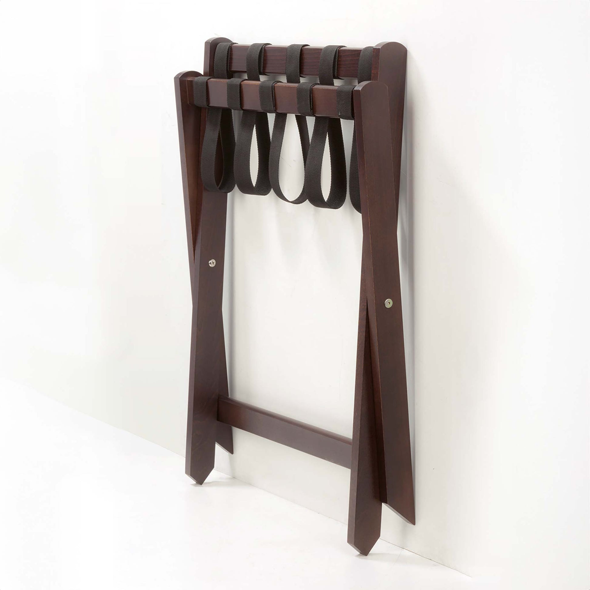Folded Sienna mahogany luggage rack
