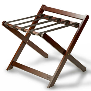 Bentley Sienna mahogany wooden luggage rack with backrest