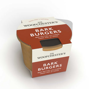 Sir Woofchester beef patties with cheese treat pot for dogs