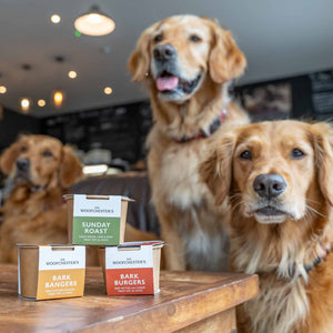 A selection of Sir Woofchester dog treats in dog friendly hotel restaurant