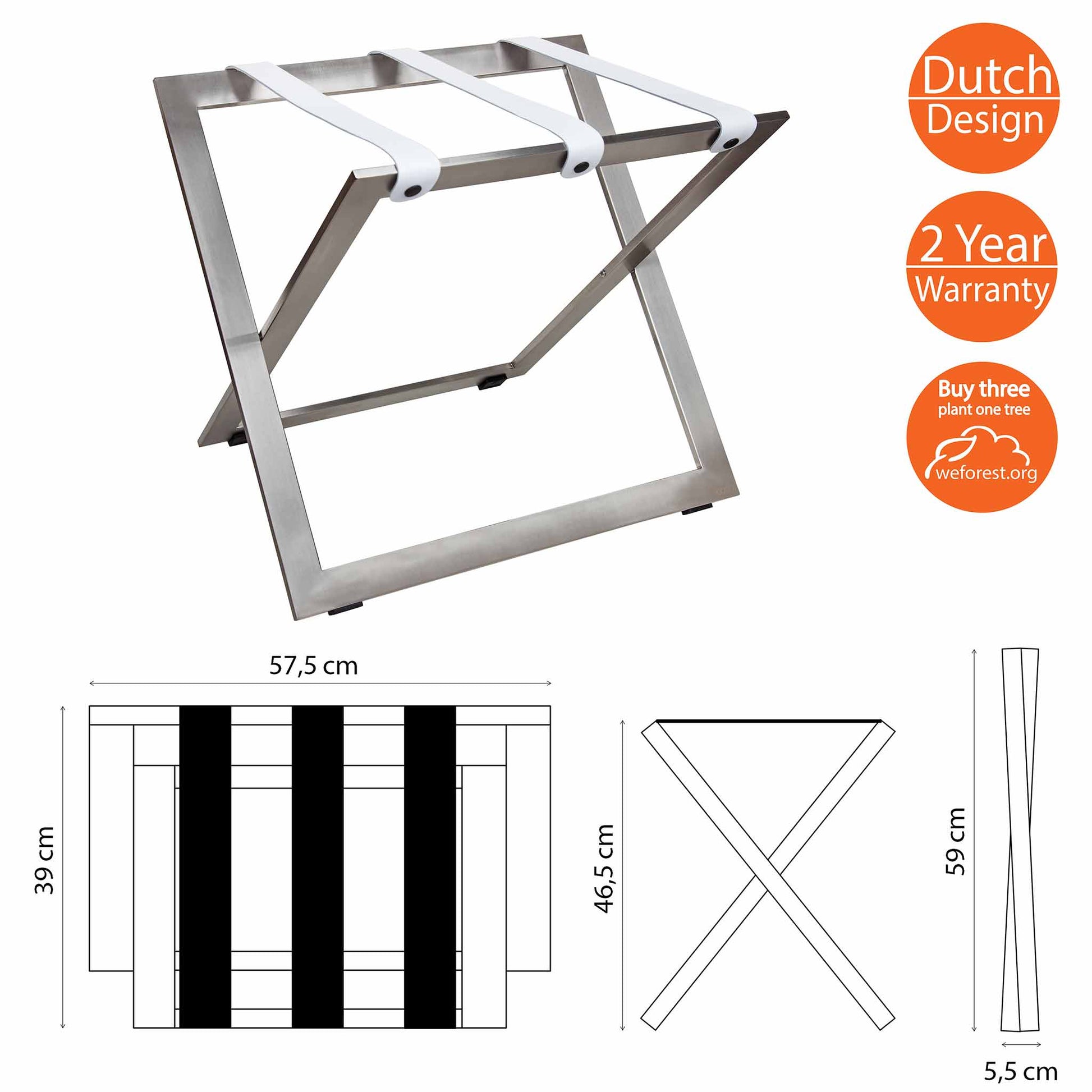 Roootz stainless steel compact hotel luggage rack dimensions