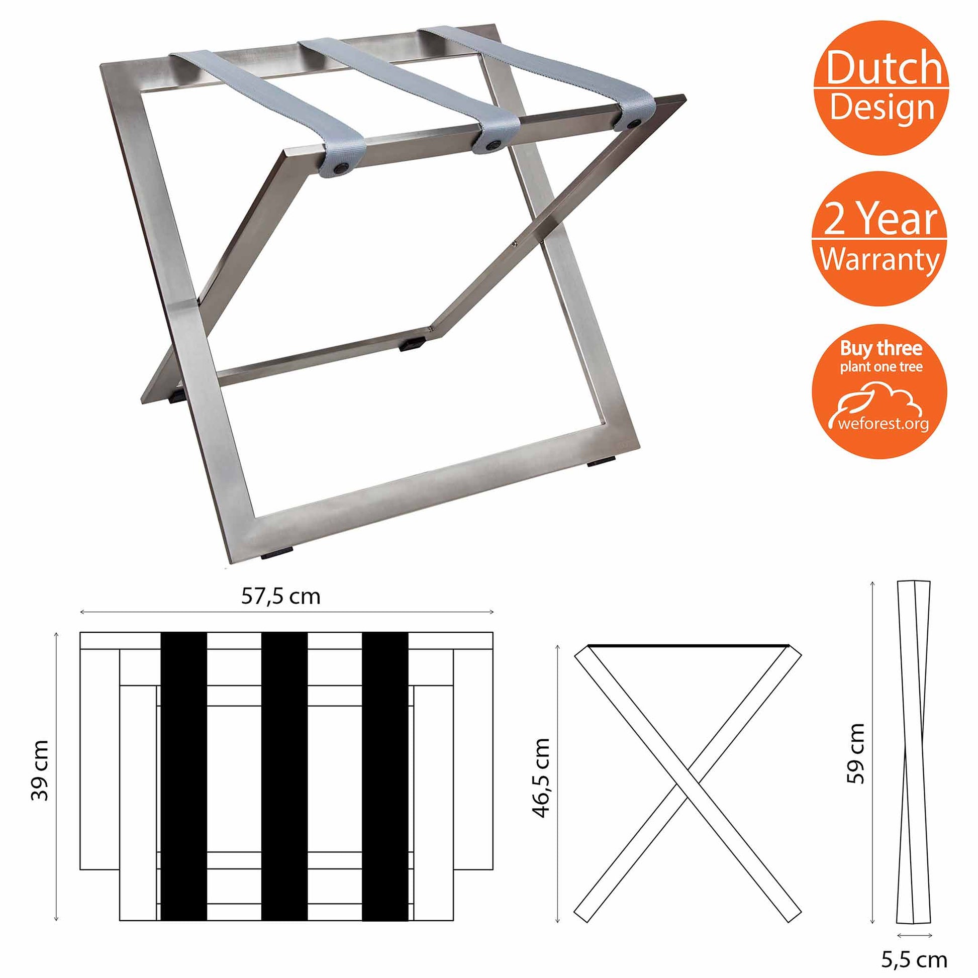 Roootz stainless steel compact suitcase stand dimensions