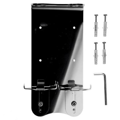 Double pump dispenser bracket in stainless steel