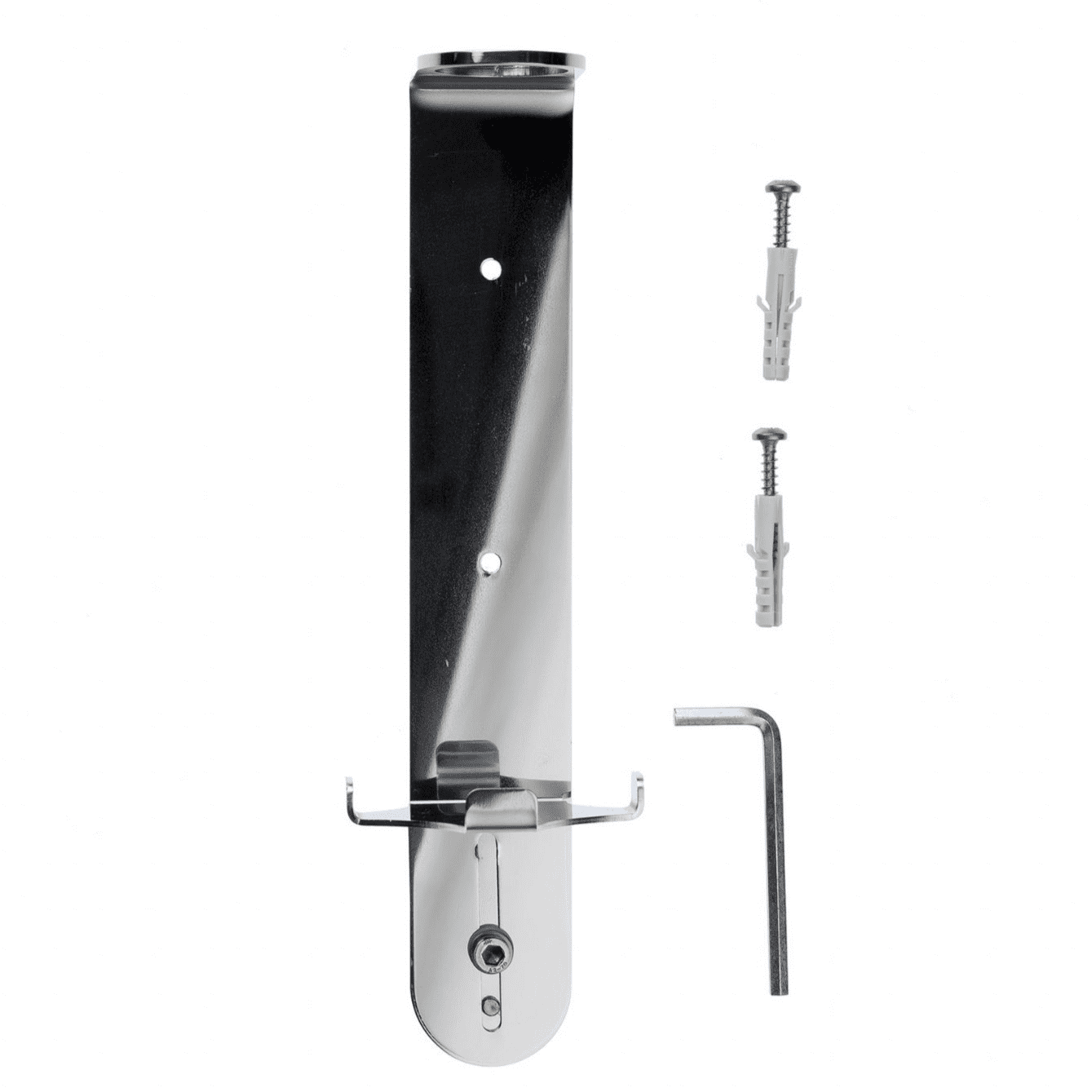 Single stainless steel pump dispenser bracket