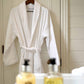 Striped Velour Bathrobe - White