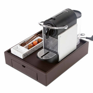 Bentley Stromboli brown welcome tray with coffee machine