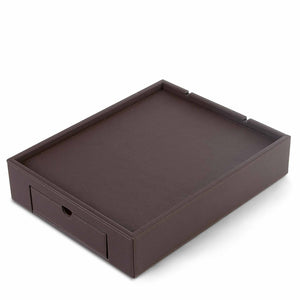 Bentley Stromboli PU Leather Welcome Tray with Drawer, Brown (Case of 6)