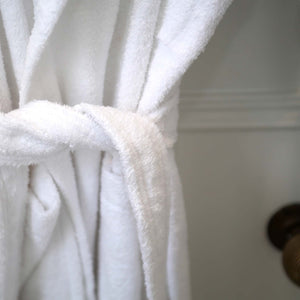 Terry Towelling Bathrobe - White
