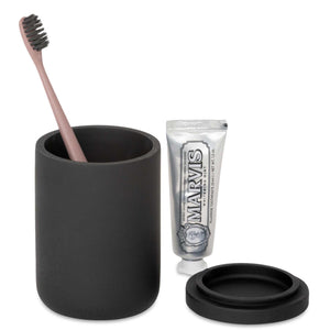 Bentley Toba black amenity jar with dental kit