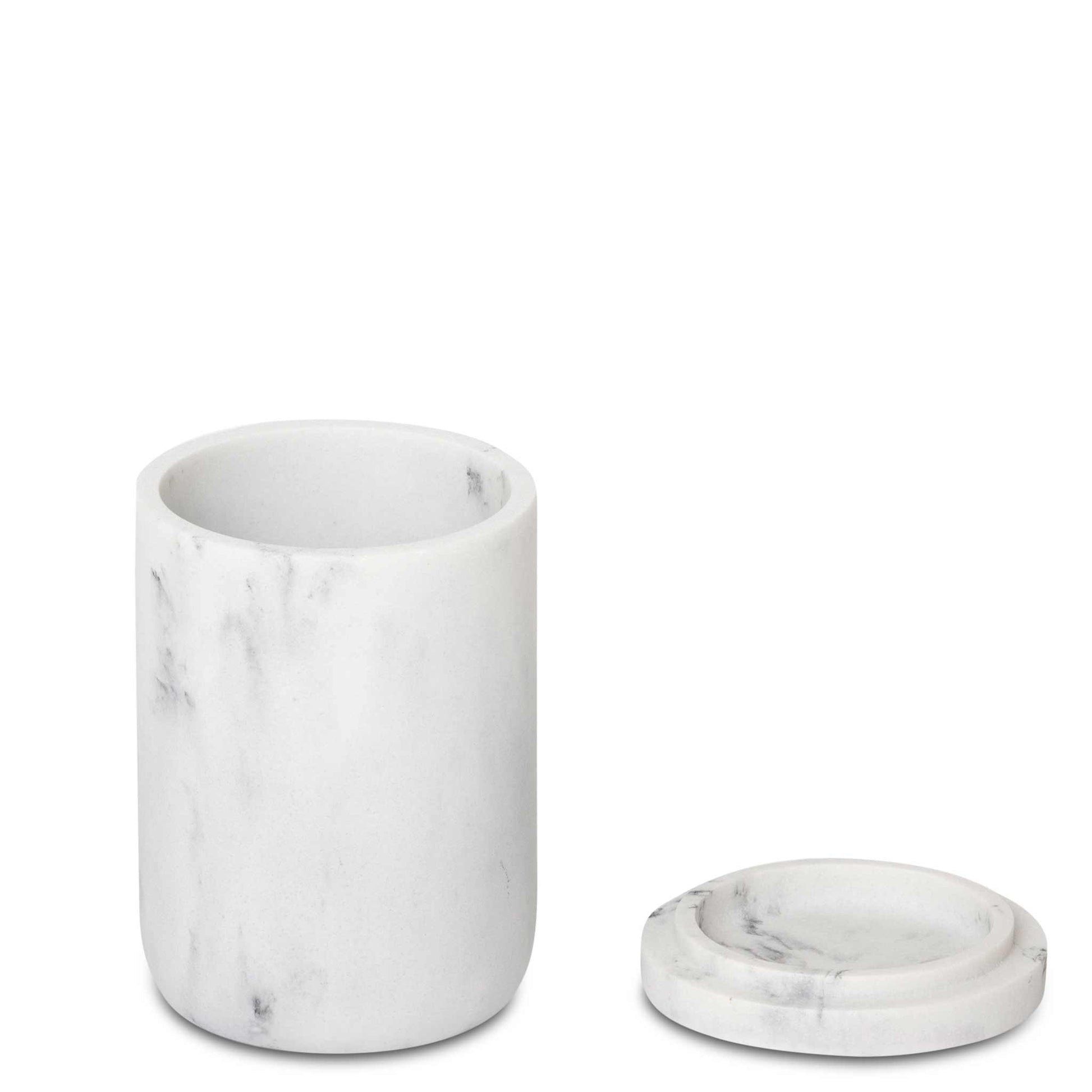 Toba amenity jar in white marble without lid