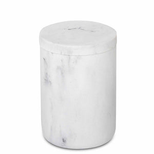 Toba amenity jar in white marble with lid