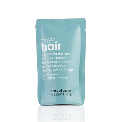 TravelCare Essentials conditioning shampoo in 15ml doypack
