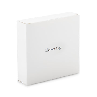 White box hotel shower cap, guest amenities